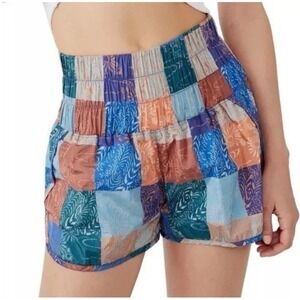 Free People The Way Home Patchwork Shorts Size M High Waist Boho Festival NWT